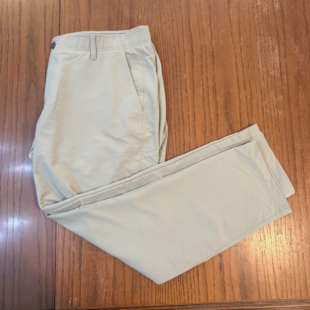 Under Armour Golf Pants 40x30 Khaki Stretch Performance Straight Leg